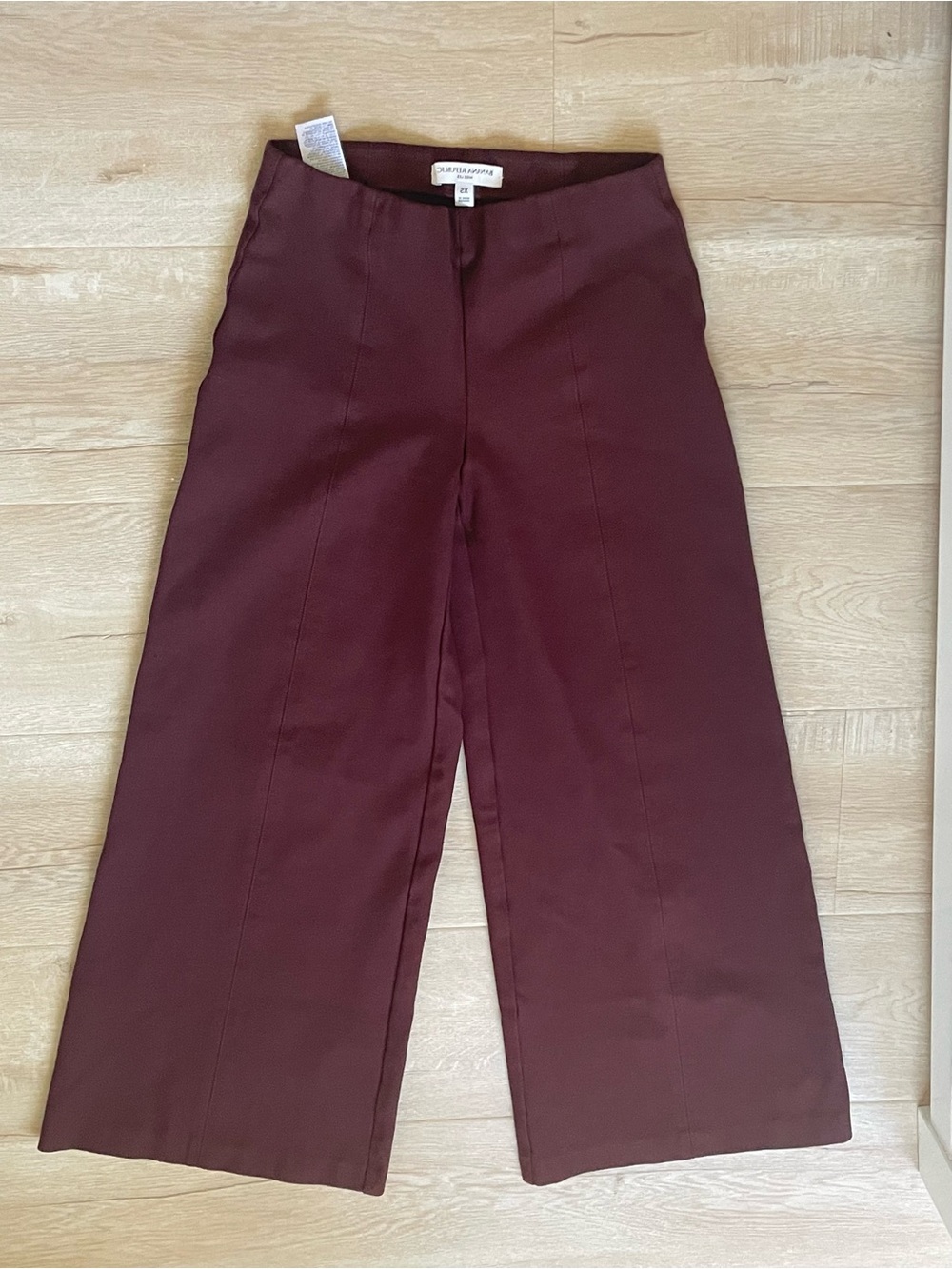 Banana Republic High-Rise Wide-Leg Everywhere Ponte Pull-On Pant Burgundy XS